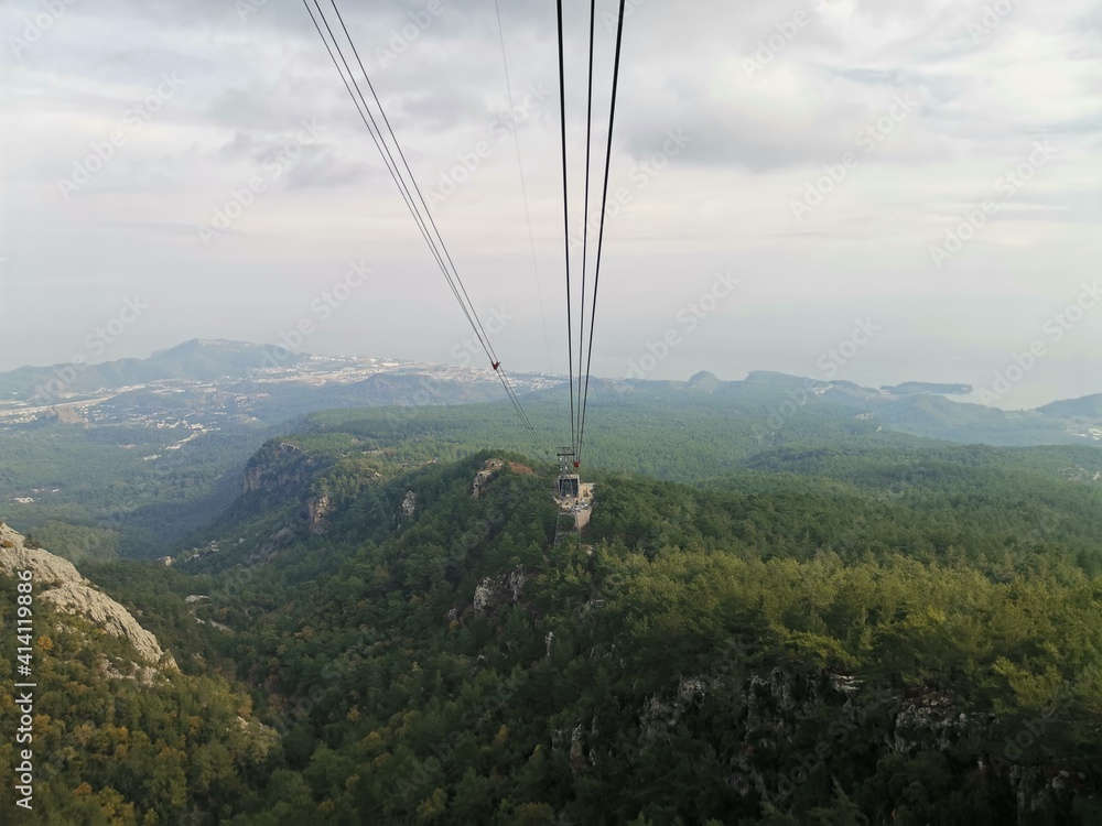 cable car on mountain