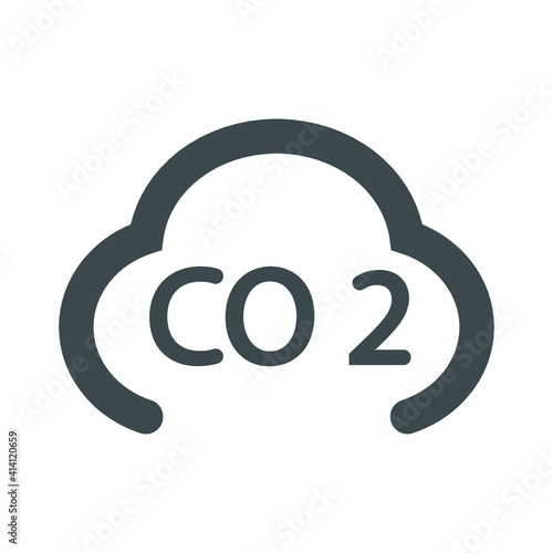 co2 emissions vector icon  carbon dioxide cloud