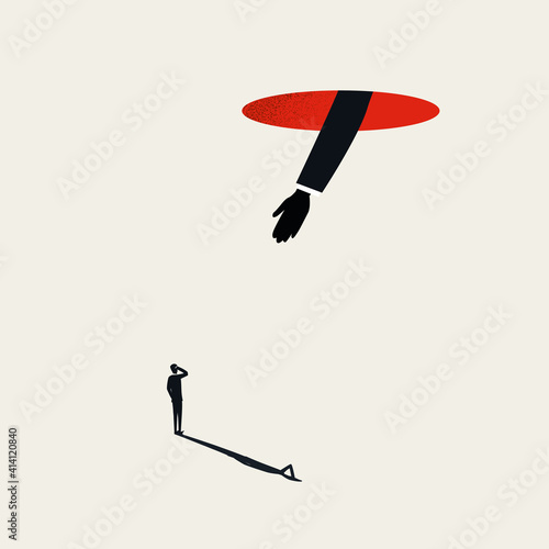 Helping hand business vector concept. Symbol of support, assistance and cooperation.
