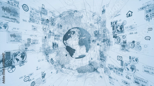 Global communication network concept. Digital transformation.