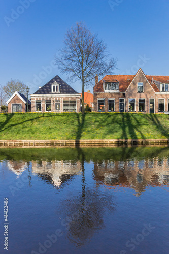 Historic houses at the canal of Steenwijk, Netherlands