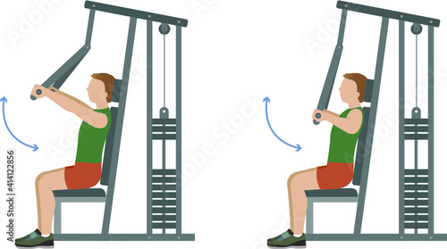 Man doing chest press - illustration