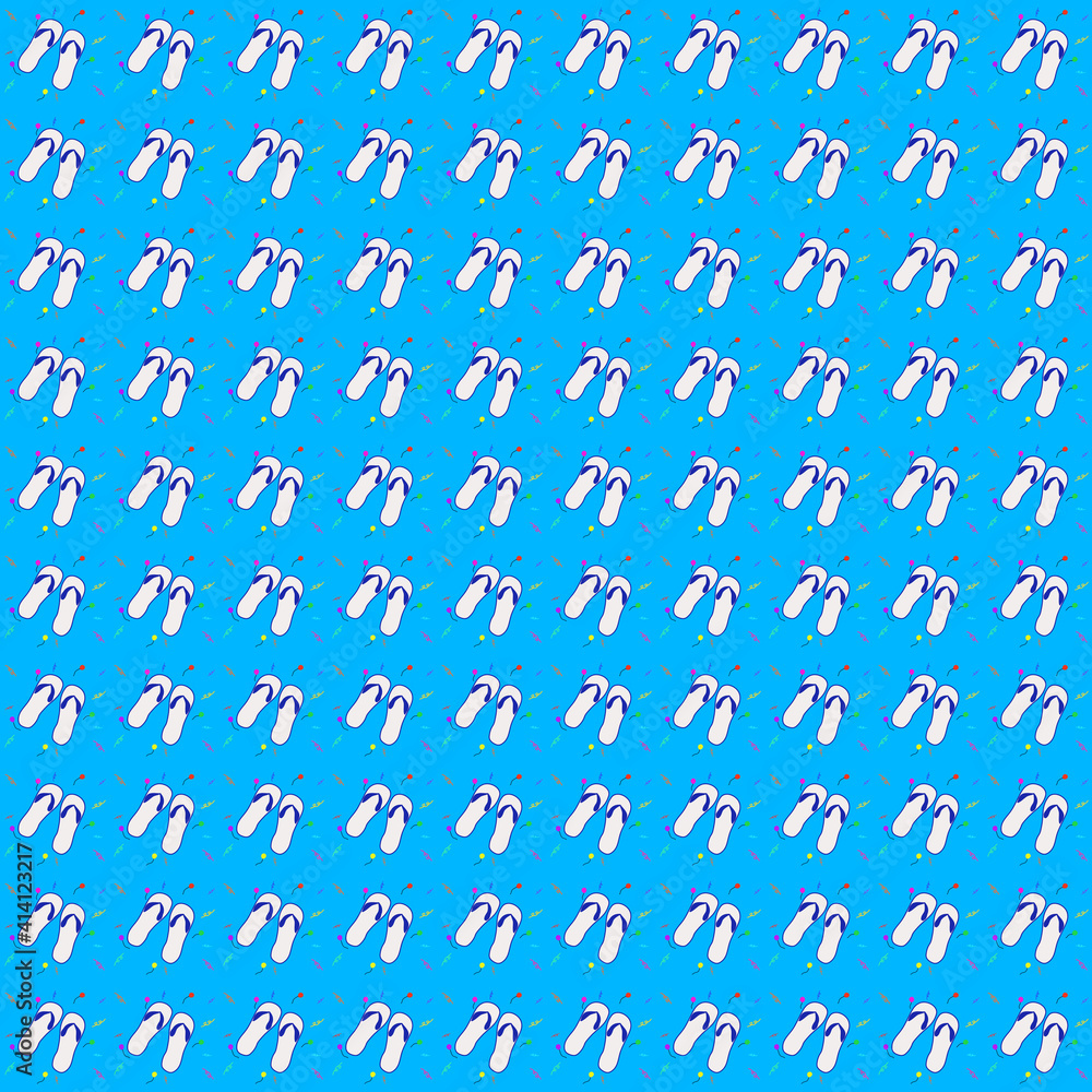 Beach slippers wallpaper with repeating pattern. Beach slippers wallpaper with repeating pattern.