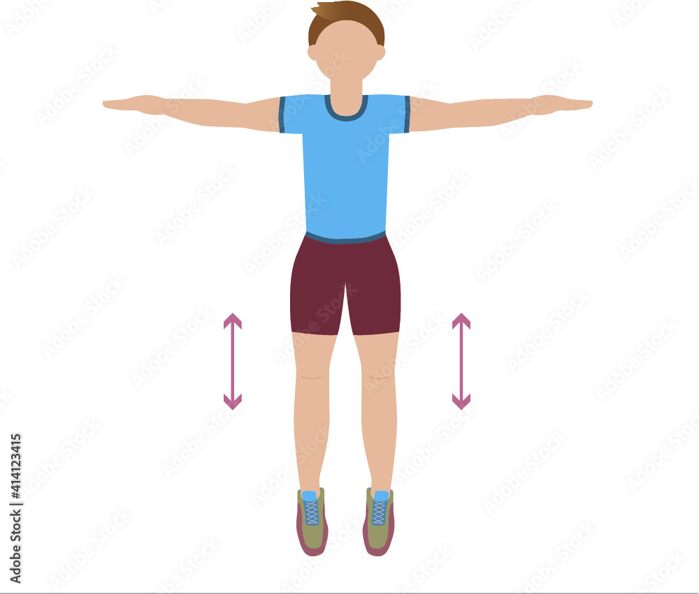 Man doing jumping jacks - illustration Man doing jumping jacks - illustration