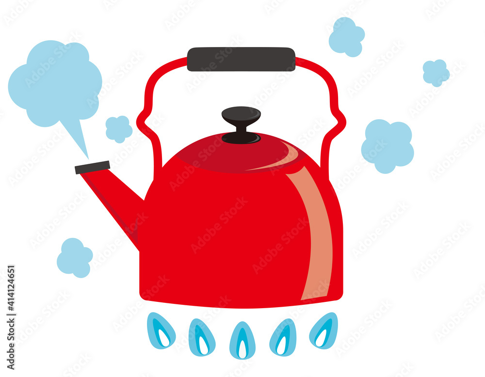 Obraz premium やかんのベクターイラスト ケトル キッチン用品