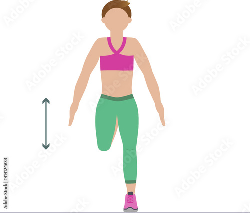 Woman doing aerobics flexion - illustration
