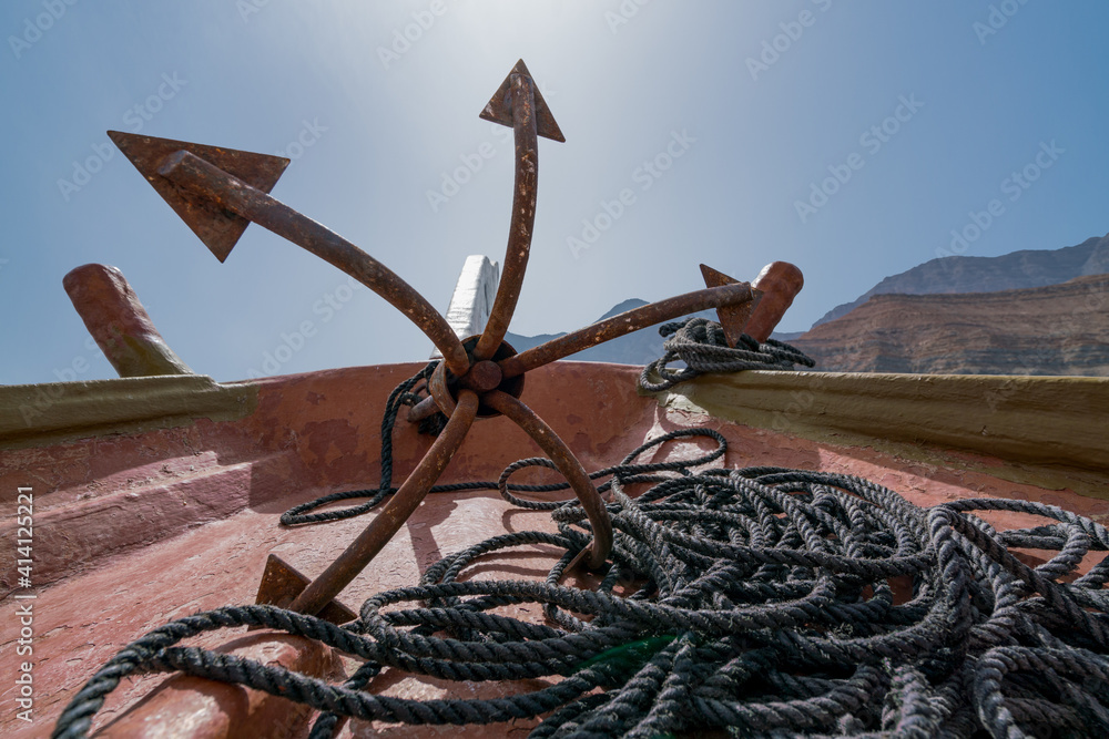 Red Anchor With Rope