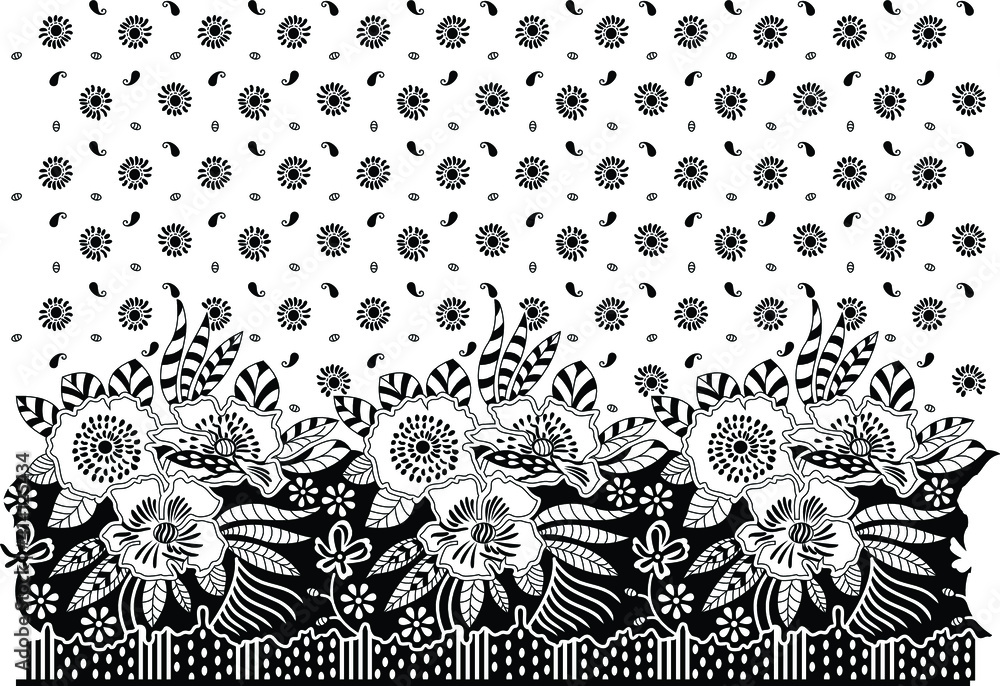 flower border pattern design for fabric print, texture, background, tile use flower border pattern design for fabric print, texture, background, tile use