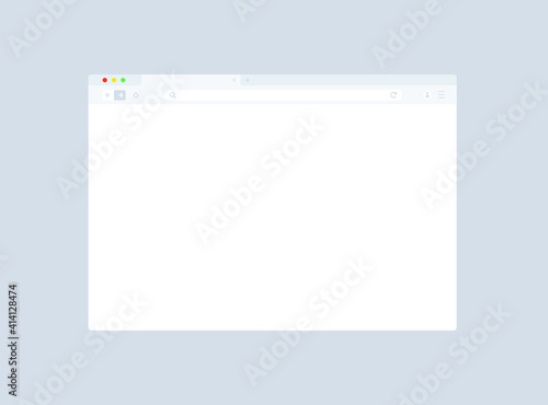 Browser mockup for website. Empty browser window in flat style. Vector illustration isolated on dark background. Webpage user interface, desktop internet page concept. EPS 10