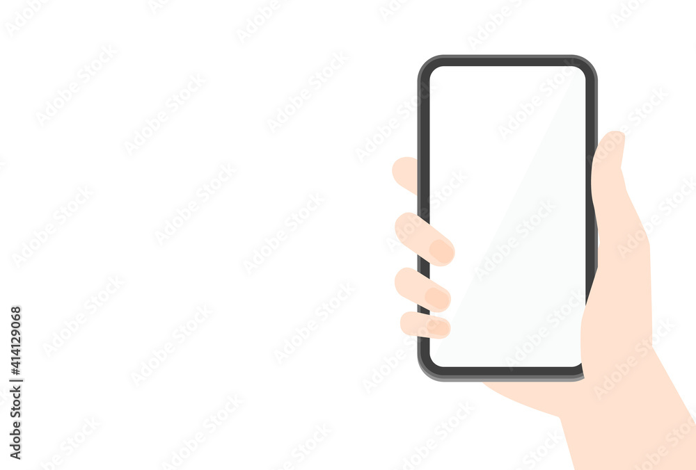 スマートフォンのモックアップ素材 黒いスマホを持つ人の手と白いコピースペース付きの画面 Vector De Stock Adobe Stock スマートフォンのモックアップ素材 黒いスマホを持つ人の手と白いコピースペース付きの画面 Vector De Stock Adobe Stock