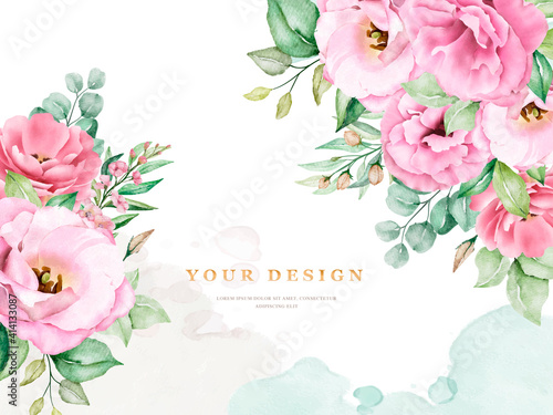 Elegant soft floral wedding invitation card template