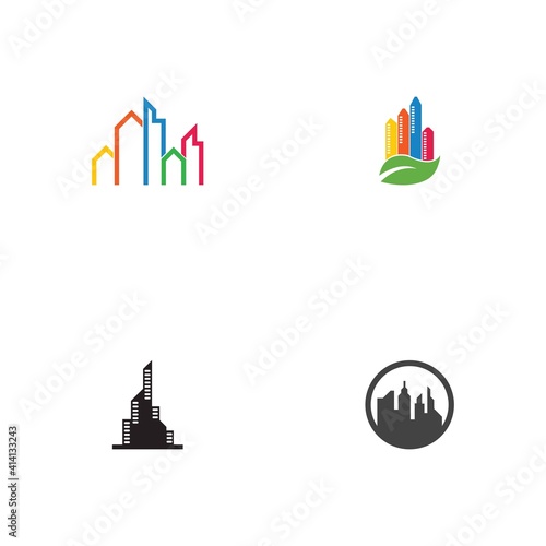 city skyline logo vector illustration template
