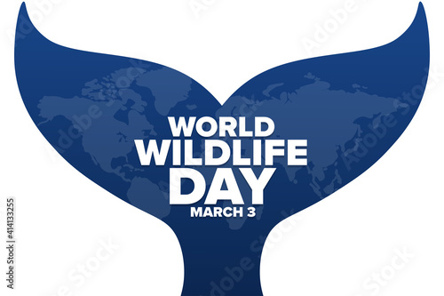 World Wildlife Day. March 3. Holiday concept. Template for background, banner, card, poster with text inscription. Vector EPS10 illustration.