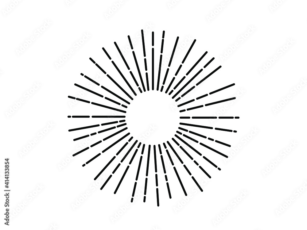 Obraz premium Sun rays vector illustration. Sun ray lines. 