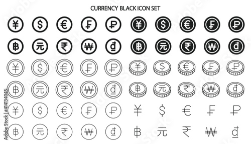 Currency sets of various countries