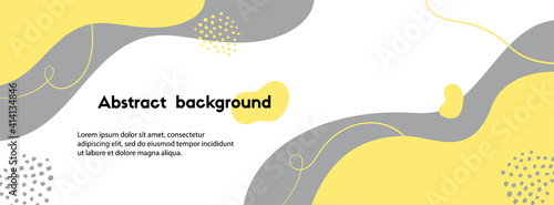 Trendy yellow gray abstract background. Minimal hand drawn vector banner template for facebook, social media, web sites