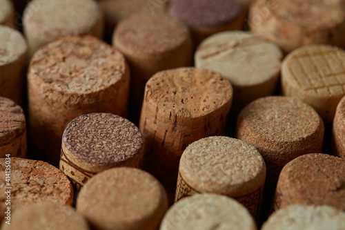 wine corks on wooden surface