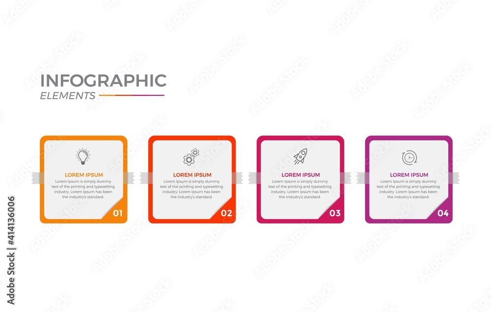 Business Infographic Thin line design with numbers 4 options or steps Business Infographic Thin line design with numbers 4 options or steps