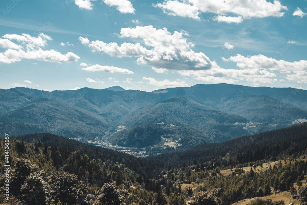 Fototapeta premium summer mountains and blue sky landscape