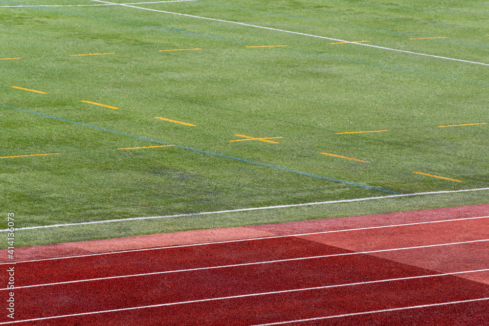 Obraz premium 競技場のインフィールドとトラック