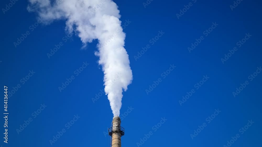 Thick smoke comes out of the chimney and birds fly by. Frosty sunny morning with crystal clear skies. Isolated in blue. Ready to keying. Thick smoke comes out of the chimney and birds fly by. Frosty sunny morning with crystal clear skies. Isolated in blue. Ready to keying.