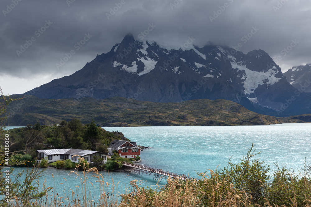 Lac Pehoé à Torres del Paine, Patagonie, Chili