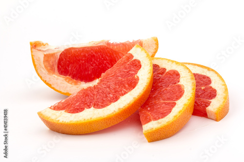 Grapefruit fruits isolated on white background. Grapefruit clipping path.