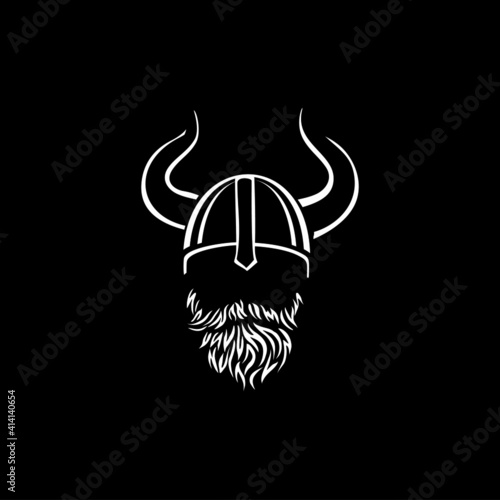 Vector illustration of Viking with Helmet, 
for mascot sport logo badge label sign poster 
emblem patch t-shirt printing. Vector Logo