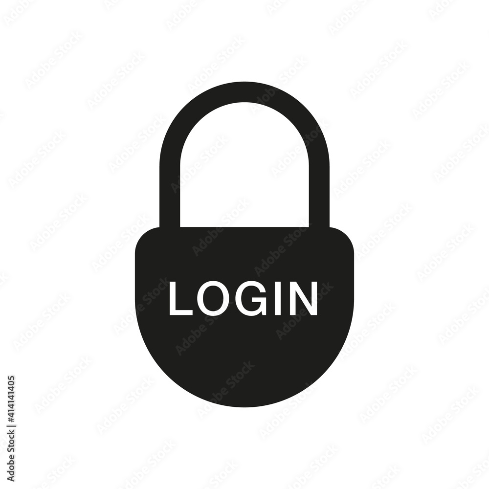 Login button with padlock symbol. Account sign in icon. Login button with padlock symbol. Account sign in icon.