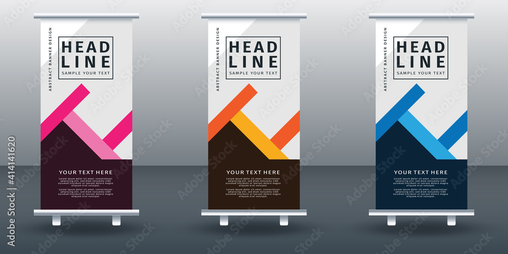 Roll up banner set design template design. Modern Design. Geometric Banner Vector illustration Roll up banner set design template design. Modern Design. Geometric Banner Vector illustration