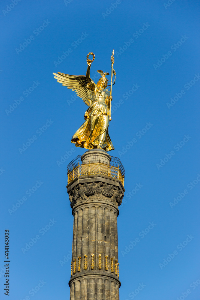 Victory Column monument with a viewing platfrom in top for a city view over Berlin city, Germany