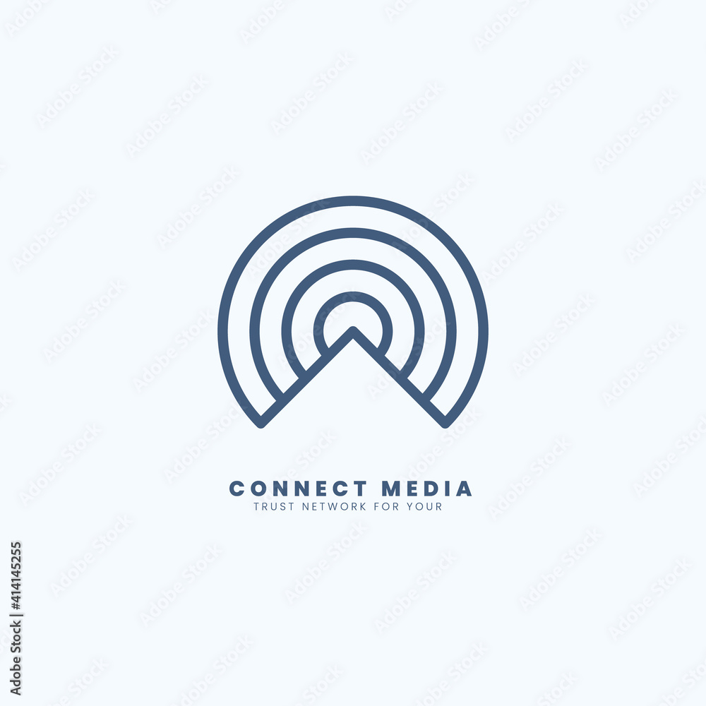 connect media logo for your company. Elegant and minimalist logo connect media logo for your company. Elegant and minimalist logo