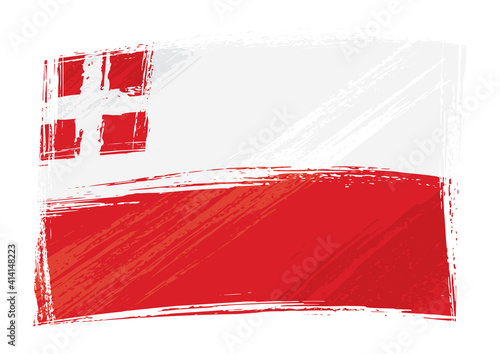 Painted Utrecht region of Netherlands flag waving in wind