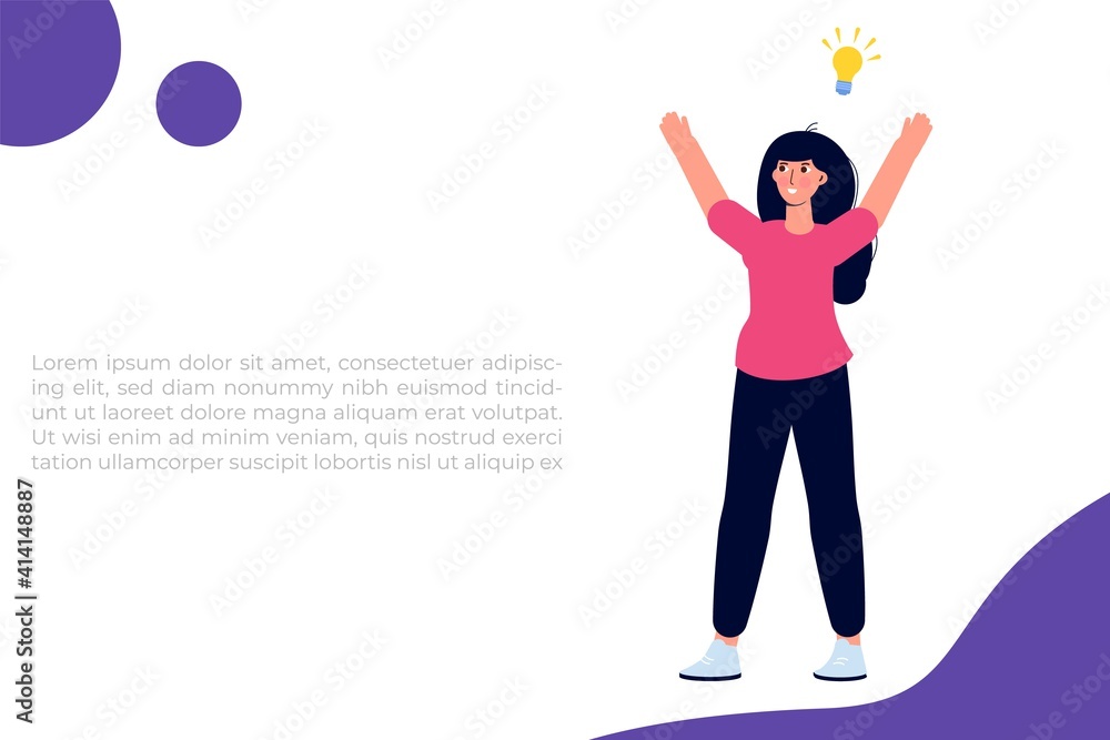 Female find solution, Problem solving concept. Vector illustration Female find solution, Problem solving concept. Vector illustration