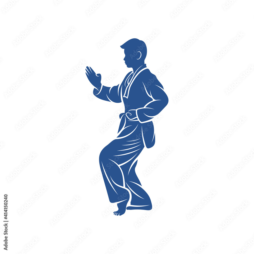 Taekwondo design vector illustration, Creative Taekwondo logo design concepts template, icon symbol