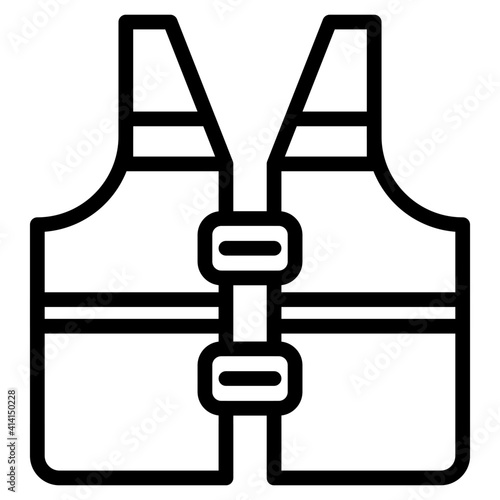 
       Icon of life jacket, outline design
