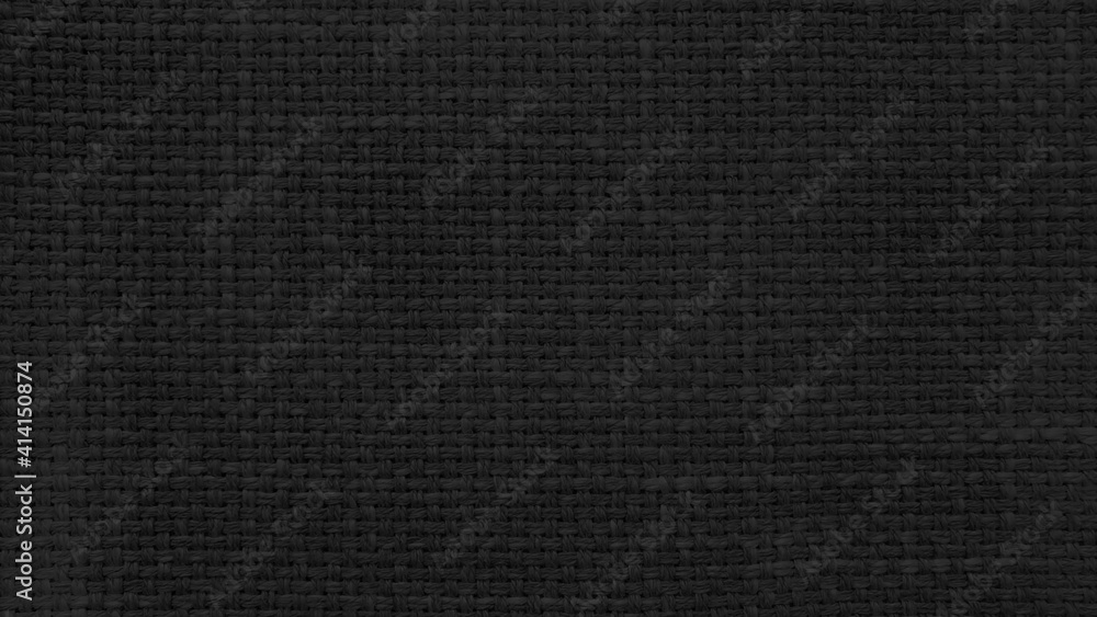 dark black linen texture, burlap fabric as background. close up black weaving or mesh fabric texture background. dark black linen texture, burlap fabric as background. close up black weaving or mesh fabric texture background.