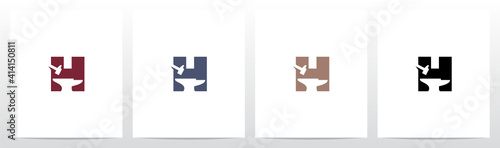 Anvil And Hammer On Letter Logo Design H