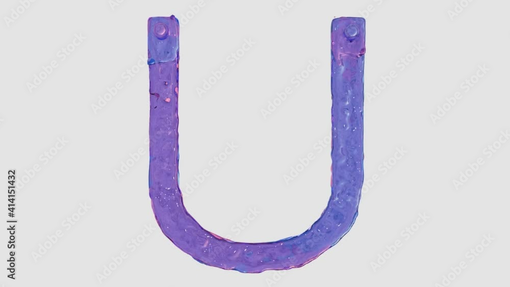 Liquid alphabet: letter U made from pink and blue HD animated liquid flows Liquid alphabet: letter U made from pink and blue HD animated liquid flows