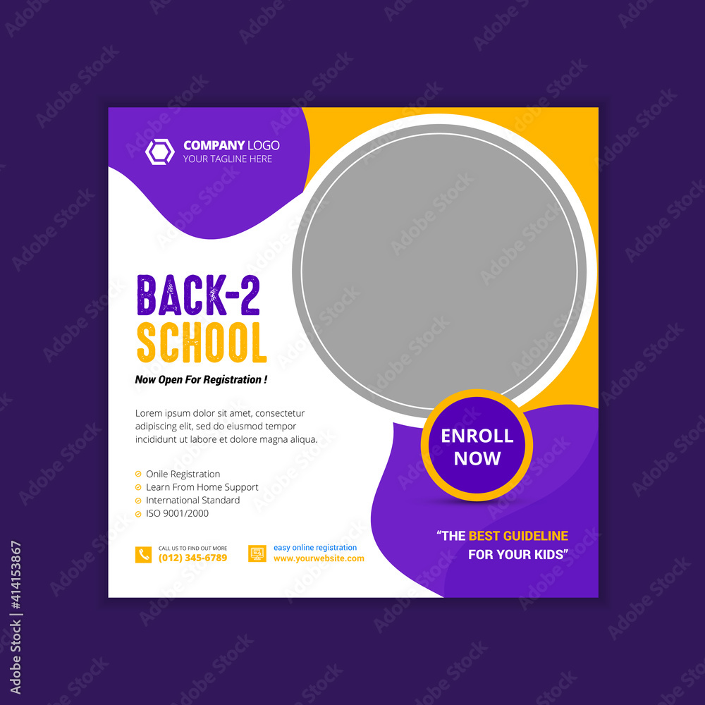 Back to school social media post banner and web banner Back to school social media post banner and web banner