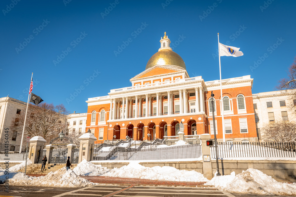 The Massachusetts State House atop Beacon Hill in Boston The Massachusetts State House atop Beacon Hill in Boston