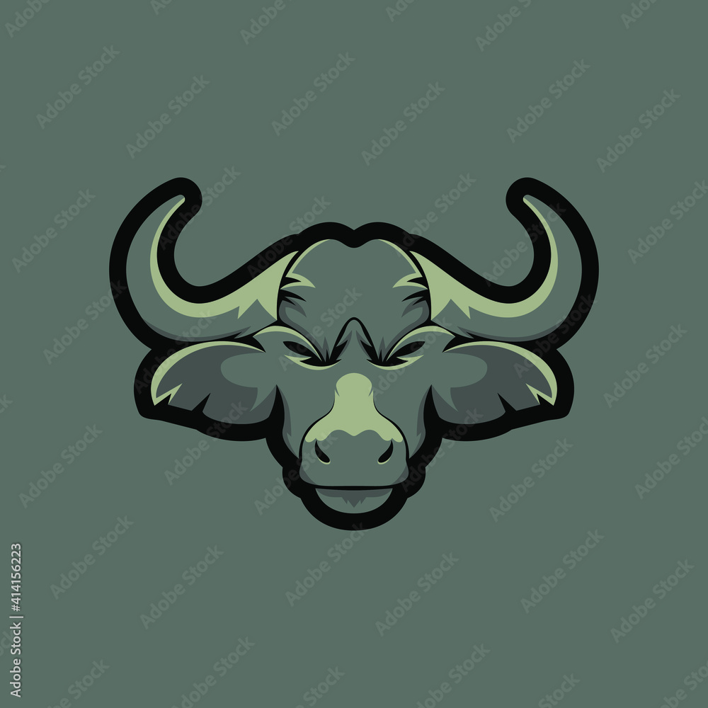 Fototapeta premium buffalo head vector logo illustration