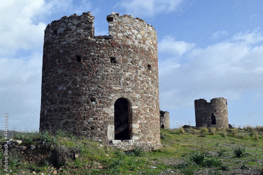 The mills are old and abandoned. Dutch. Turkey The mills are old and abandoned. Dutch. Turkey