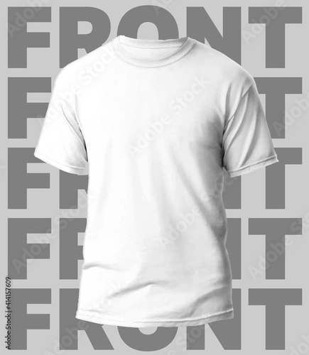 Realistic Vector T-shirt Mockup White with Text Background