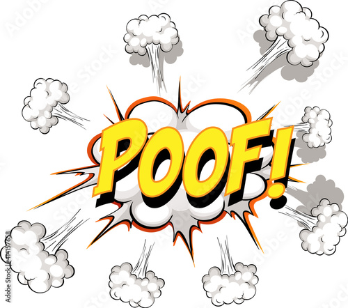 Comic speech bubble with poof text