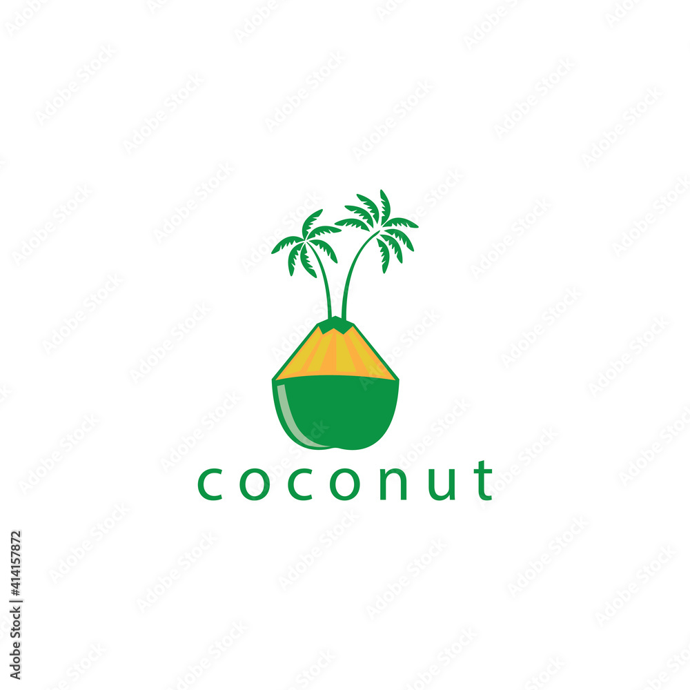coconut drink logo vector illustration tree design Stock Vector Adobe