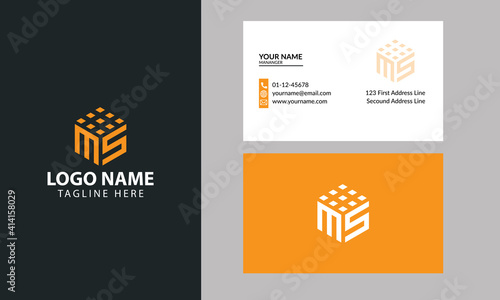 Photos Property and Construction MS Logo design for business corporate sign with Creative Modern Trendy with a minimal business card