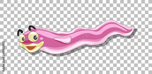 Cute eel carton character isolated on transparent background