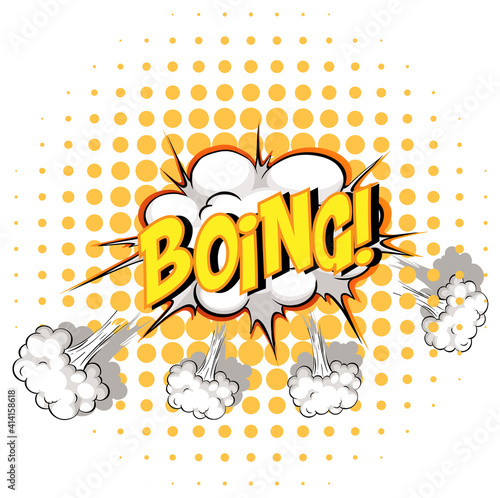 Comic speech bubble with boing text