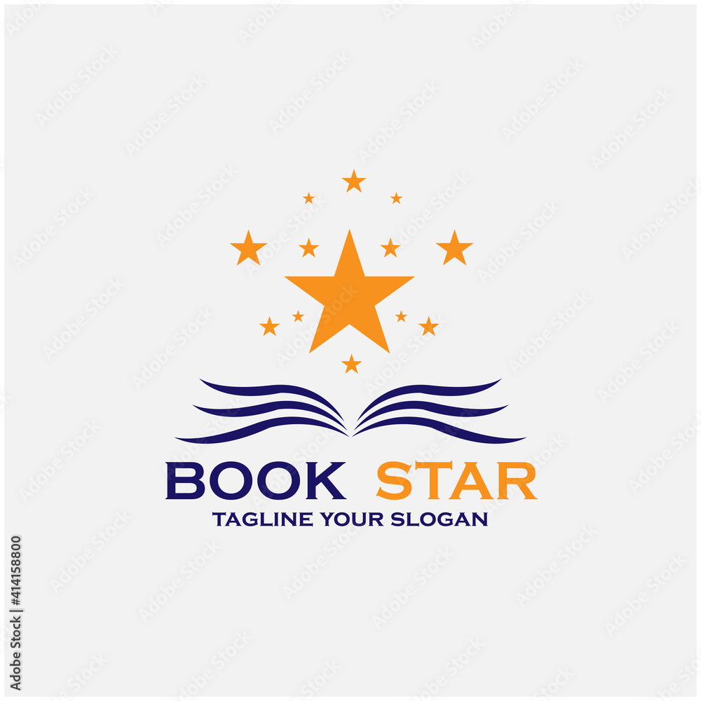 Obraz premium book star illustration logo vector